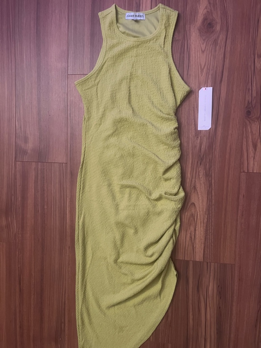 Almost Famous Lime Green Asymmetrical Tank Midi Dress